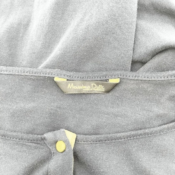 Massimo Dutti Henley Long Sleeve Top Women's Size M Blue Gold Buttons - Picture 3 of 4